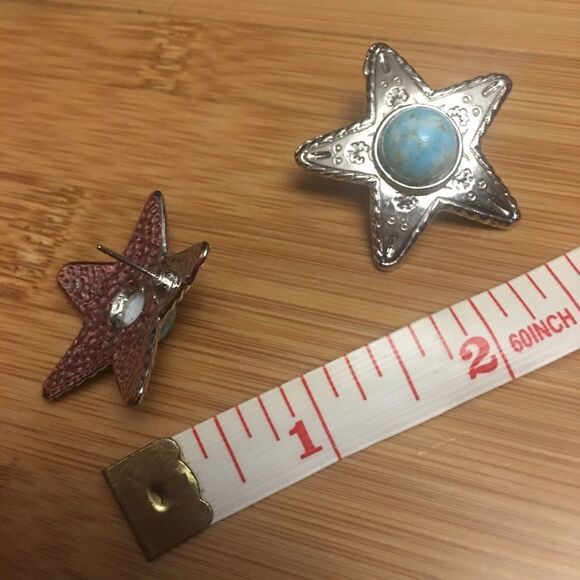 Turquoise Star Earrings - Picture 5 of 5